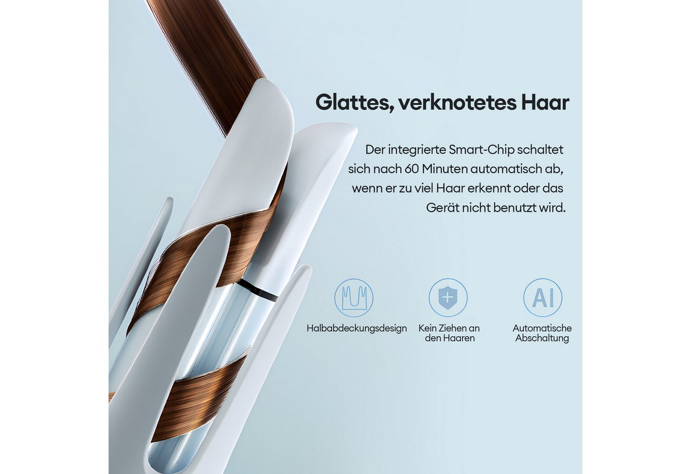 CkeyiN Pro Lockenstab Automatisch,36mm Lockenstab Große Locken,4 Temperatur, Keramik, 30 s Aufheizen,mit Ionen & Anti-Verbrennung Tempera,Bidirektional