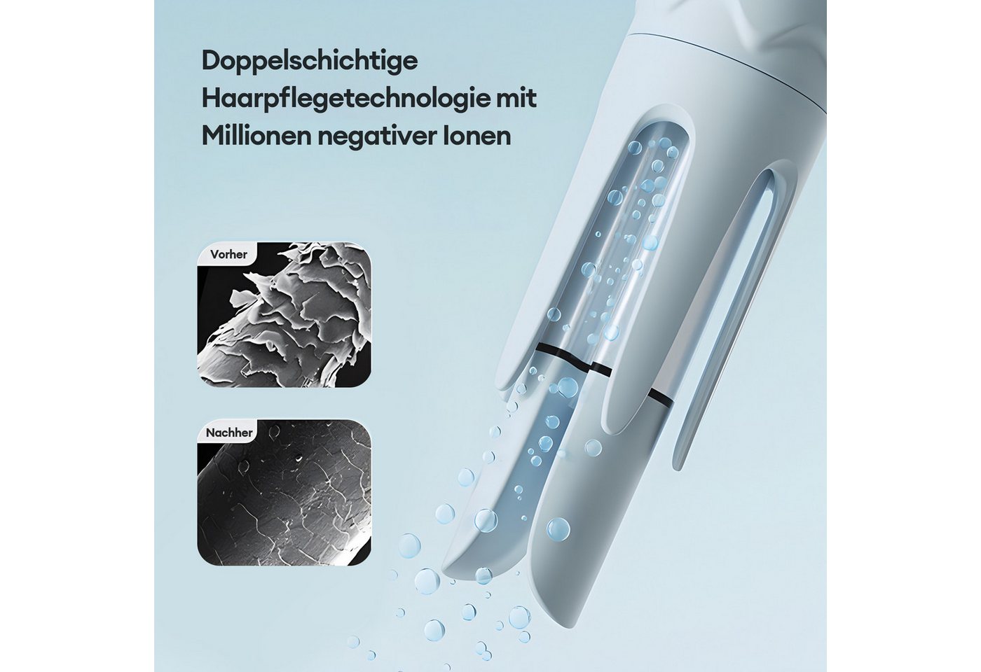 CkeyiN Pro Lockenstab Automatisch,36mm Lockenstab Große Locken,4 Temperatur, Keramik, 30 s Aufheizen,mit Ionen & Anti-Verbrennung Tempera,Bidirektional Bild 4