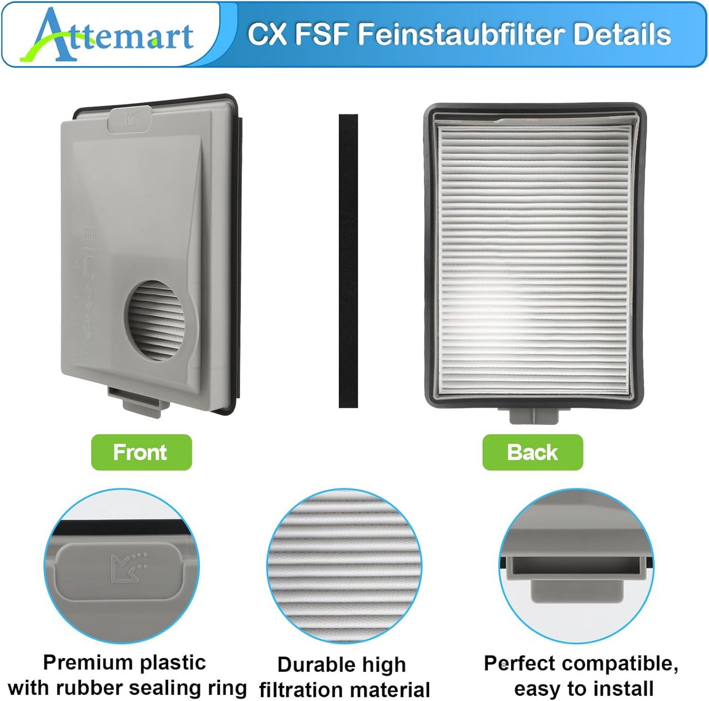 FELIXLEO Staubfilter Ersatzfilter Miele Boost Allergy Cat Dog Set Bild 4