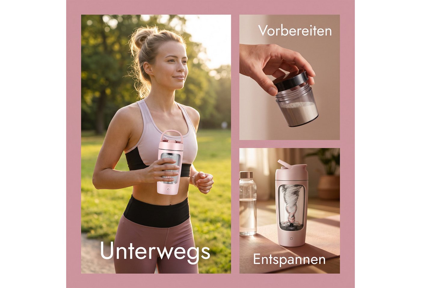 AKKEE Elektrischer Shaker Protein Shaker Elektrisch mit Pulverfach 650 ML BPA-freier, Vollautomatische Mischung Bild 3