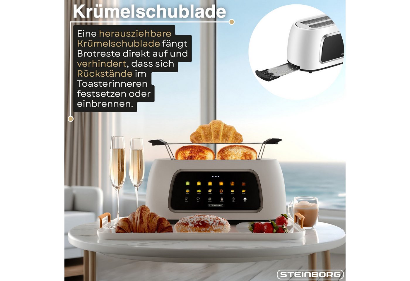 STEINBORG Toaster SB-2217, 1500 W, Display: Farbdisplay