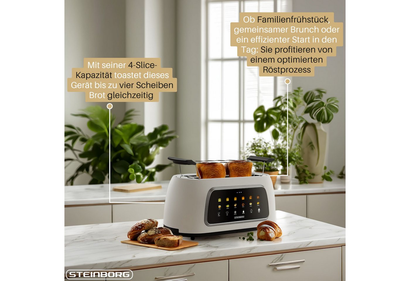 STEINBORG Toaster SB-2217, 1500 W, Display: Farbdisplay Bild 2