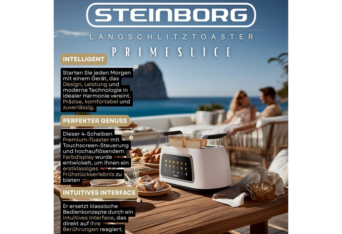 STEINBORG Toaster SB-2217, 1500 W, Display: Farbdisplay Bild 5