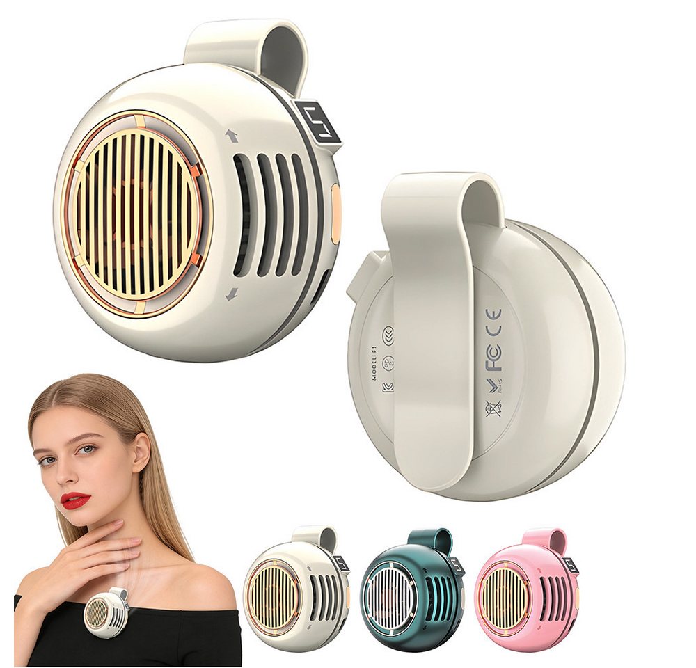 nsihing Handventilator Mini tragbarer geräuscharmer blattloser Ventilator, USB-Aufladung, Kann am Gürtel befestigt werden, geeignet für Outdoor, Reisen und Büro Bild 5