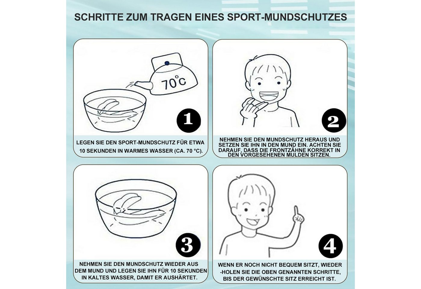 Keyura Zahnschutz Sport Zahnschutz,2 Stücke Mundschutz Boxen,Erwachsene, SchwarzWeiß (2-tlg., Mundschutz für MMA,Kampfsport,Boxen, Taekwondo,Hockey,Hockey und Mehr), Sport Zahnschutz,Mundschutz Boxen,Erwachsene Schwarz-Rot&Schwarz-Weiß Bild 2