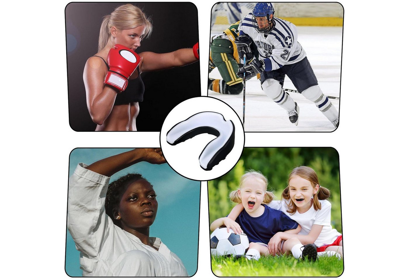 Keyura Zahnschutz Sport Zahnschutz,2 Stücke Mundschutz Boxen,Erwachsene, SchwarzWeiß (2-tlg., Mundschutz für MMA,Kampfsport,Boxen, Taekwondo,Hockey,Hockey und Mehr), Sport Zahnschutz,Mundschutz Boxen,Erwachsene Schwarz-Rot&Schwarz-Weiß Bild 5