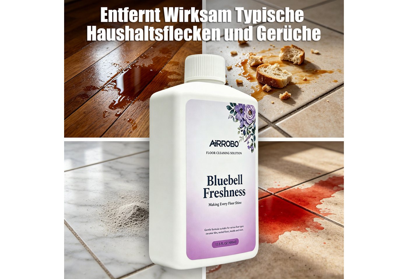 AIRROBO Nass-Trocken-Saugroboter 400ml Bodenreinigungsflüssigkeit Geeignet für M2 Bild 5