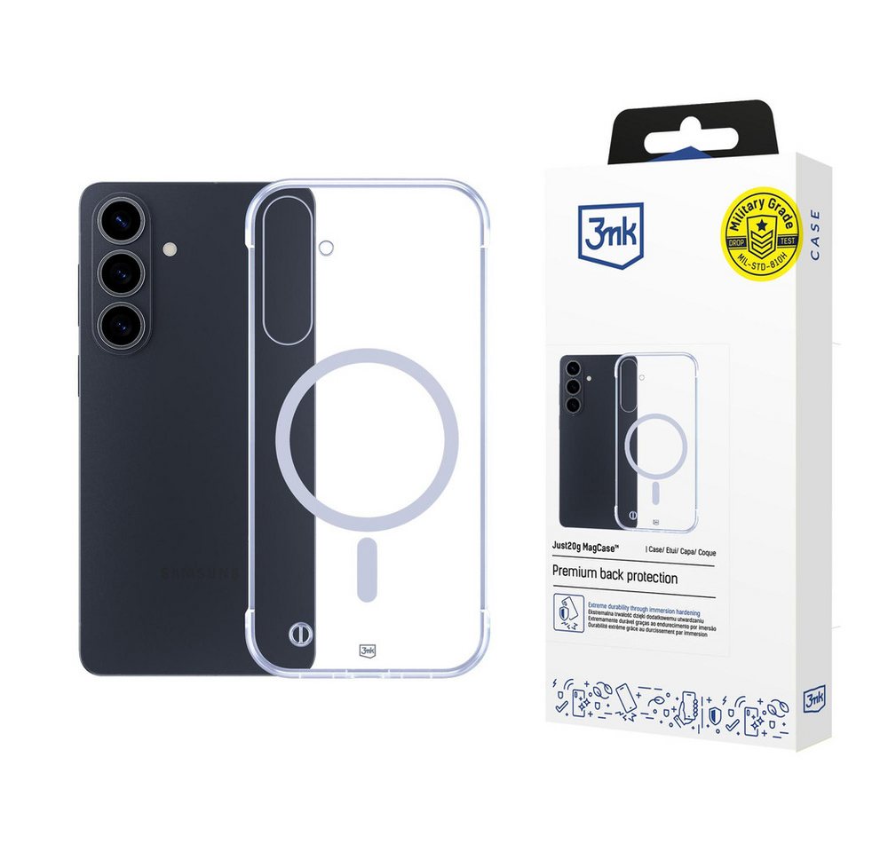3MK Smartphone-Hülle Smartphone Handyhülle Schutzhülle, 20 g leicht, MagSafe, rahmenlos, Military Grade