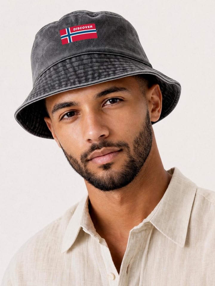 Neverless Fischerhut Anglerhut mit Print Discover Baumwolle Bucket Hat Herren Damen Bild 2