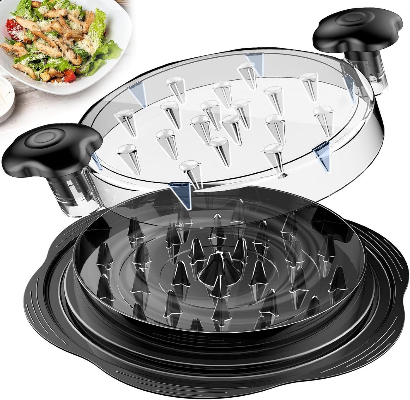 Fyrove Zwiebelhacker Hähnchen 25CM Chicken Shredder Hühnerbrust Schredder Werkzeug, Profi Fleischzerkleinerer, BPA-frei, Rutschfest, Hähnchenzerkleinerer Bild 2