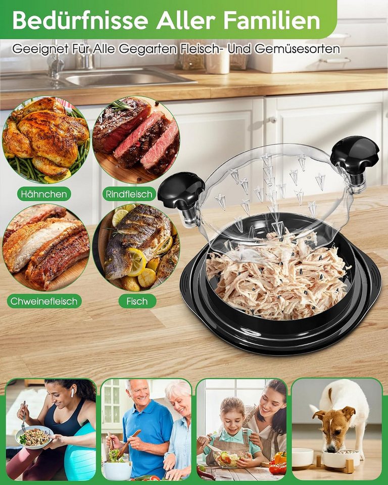 Fyrove Zwiebelhacker Hähnchen 25CM Chicken Shredder Hühnerbrust Schredder Werkzeug, Profi Fleischzerkleinerer, BPA-frei, Rutschfest, Hähnchenzerkleinerer Bild 5