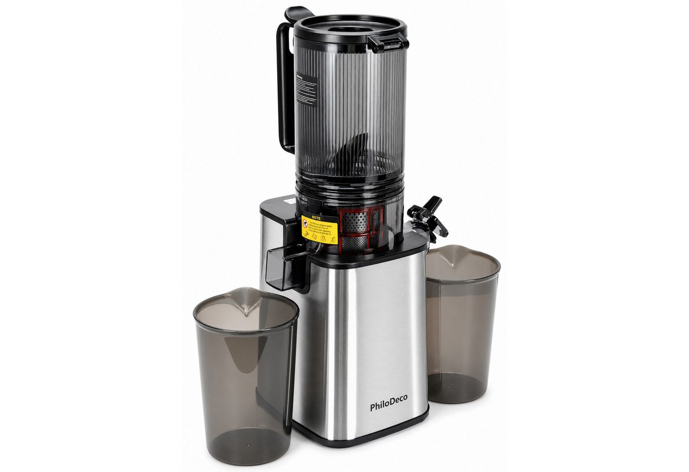 Sinaopus Slow Juicer Für ganze Früchte mit 110-mm-Einfüllöffnung und Doppelfilter, 250 W, Schonende Kaltpressung, saubere Ausgabe und einfache Reinigung Bild 5