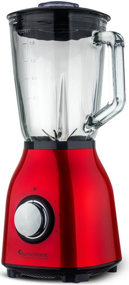 TurboTronic by Z-Line Standmixer 1400 Watt Smoothie Maker1,5l Glas Hochleistungsmixer 6 Klingen, 4 Geschwindigkeiten, Pulse, BPA-frei, Nachfüllöffnung, Saugfüße Bild 3