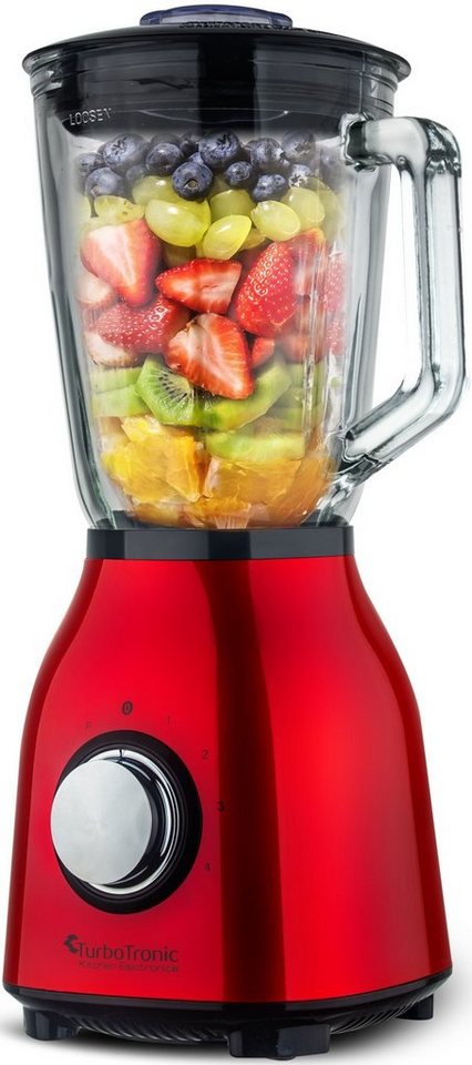 TurboTronic by Z-Line Standmixer 1400 Watt Smoothie Maker1,5l Glas Hochleistungsmixer 6 Klingen, 4 Geschwindigkeiten, Pulse, BPA-frei, Nachfüllöffnung, Saugfüße Bild 5