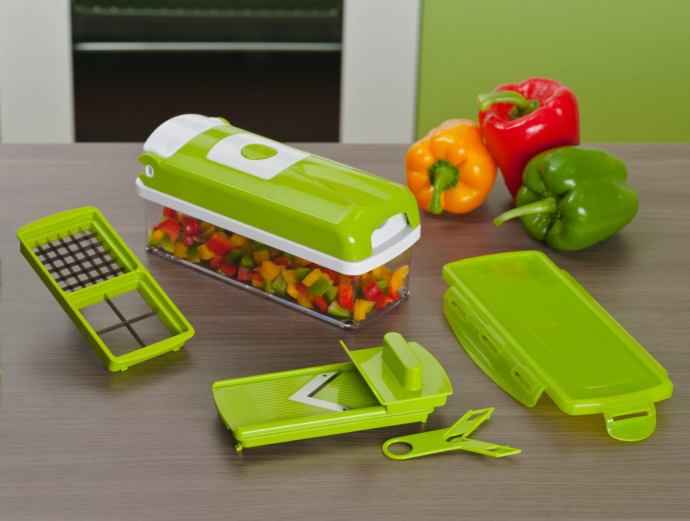 Genius Gemüseschneider Nicer Dicer smart, 13tlg. Gemüseschneider für Würfel, Stifte, Scheiben Bild 2
