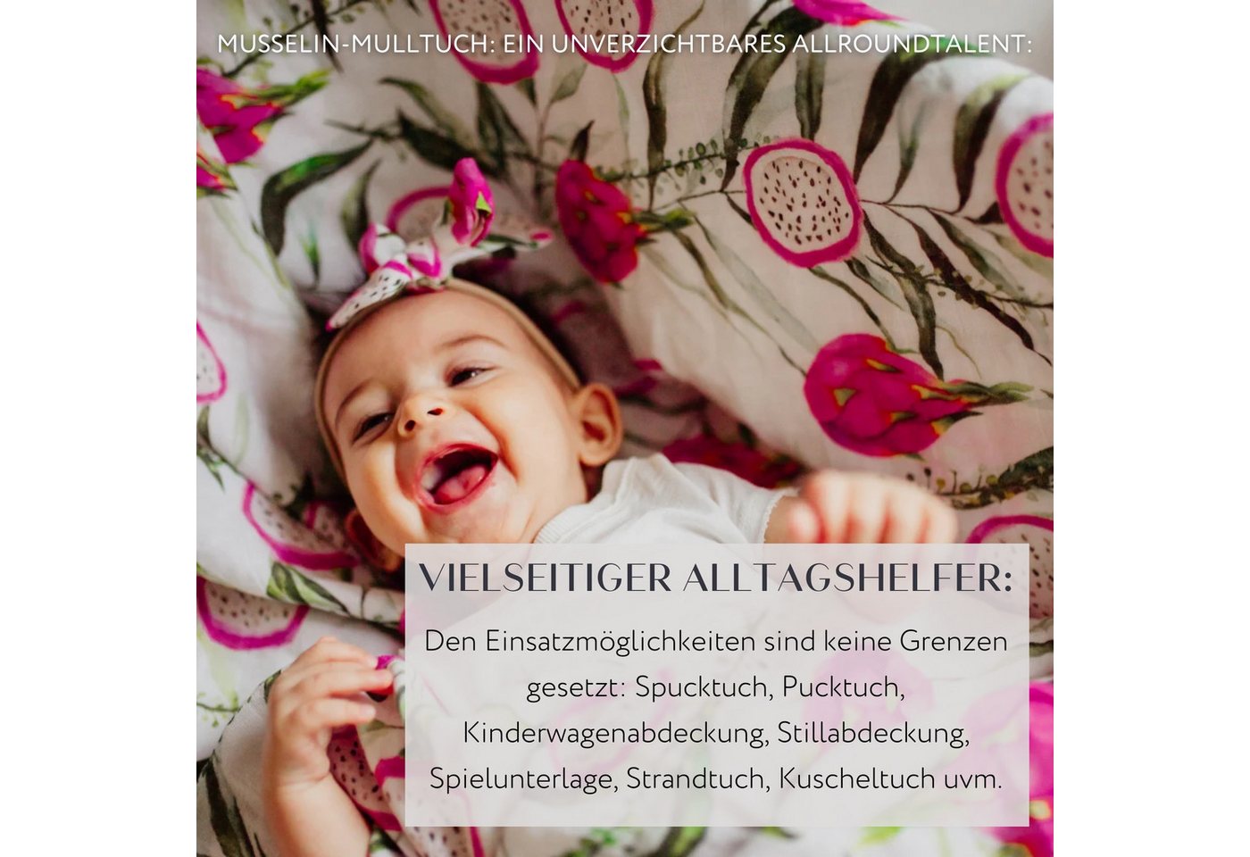 hutch&putch Spucktuch 2er Set Mulltuch 60x60cm im Stoffbeutel • aus 100% Bio-Baumwolle, (2er Set, 3-tlg), Geschenk zur Geburt • Schnuffeltuch Spucktuch Mullwindel Kuscheltuch