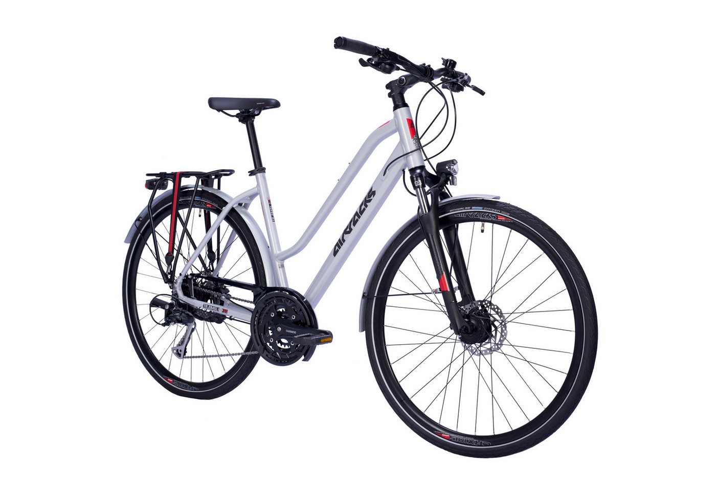 Airtracks Trekkingrad Damen Trekking Fahrrad 28 Zoll Trekkingrad TR.2845L, 27 Gang Shimano Alivio RD-M4000-SGS Shadow, Kettenschaltung, Silber Matt - Rahmenhöhen 48 cm & 52 cm » Modeljahr 2026«