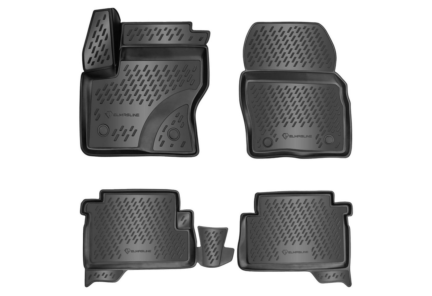 ELMASLINE Auto-Fußmatten Gummi (4 St), für FORD KUGA 2 (2012-2019) II. Generation - 3D Gummimatten mit extra hohem Rand für mehr Schutz - Passend für Baujahre:, 2012 - 2019 Bild 5