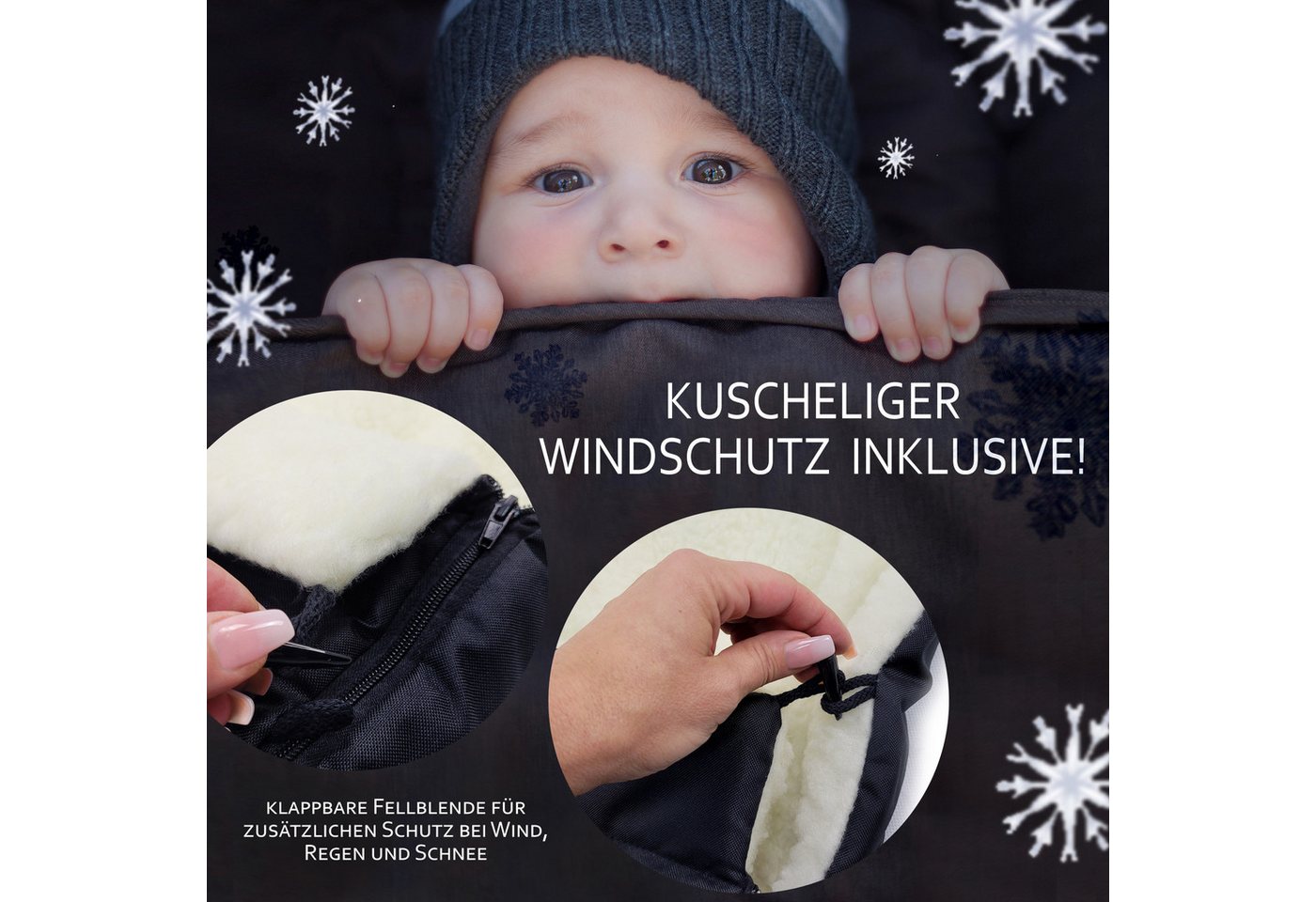 BambiniWelt by Rafael K. Fußsack Winterfußsack Babyfußsack Fußsack Kinderwagen Wolle 90cm LINIERT, universal Bild 2