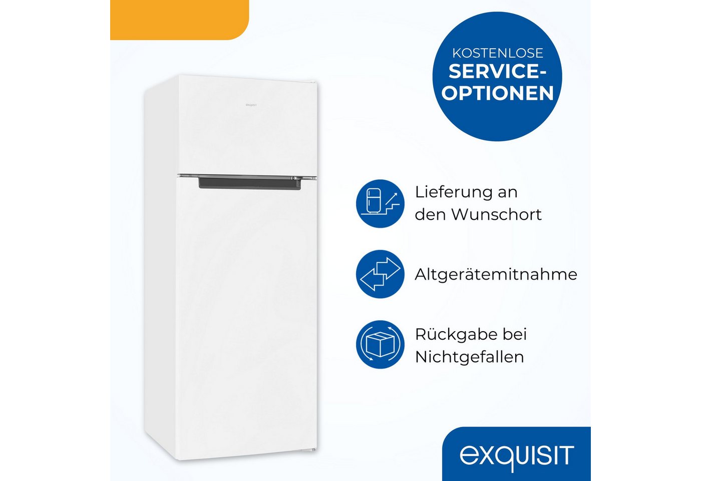 exquisit Kühl-/Gefrierkombination KGC5270-45-040D, 142.6 cm hoch, 54.5 cm breit, 4*-Gefrieren, LED, Türanschlag wechselbar Bild 2