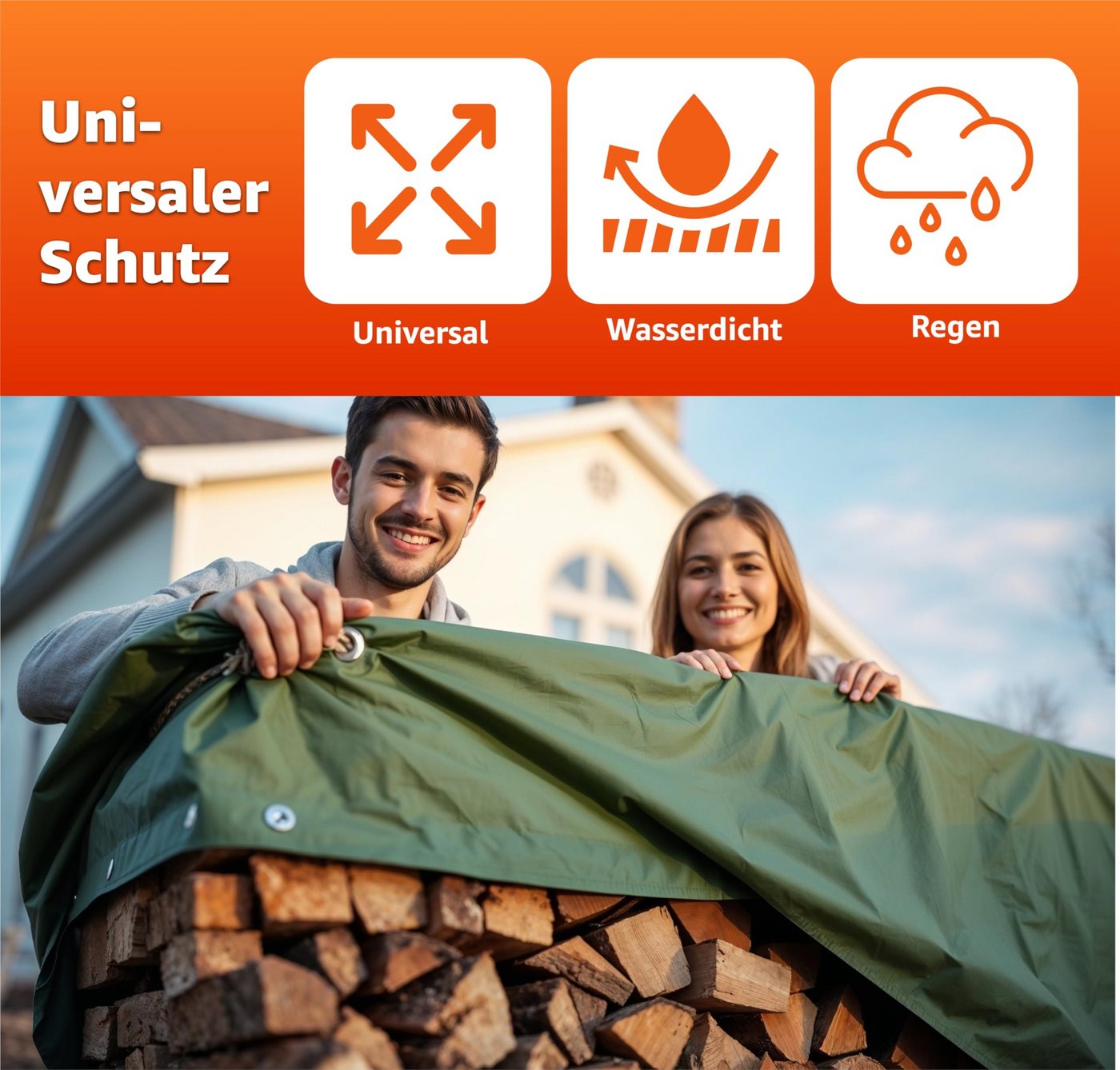 Gartiva® Schutzplane Plane 150 g/m² grün - Abdeckplane & Gartenplane - wasserdicht (Packung) Bild 5