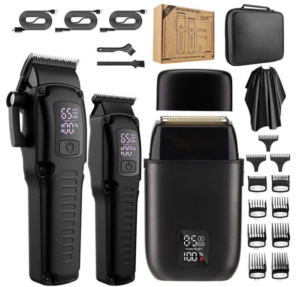 OKWISH Haarschneider Haarschneidemaschine Barttrimmer Haartrimmer Bartschneider, profi Barber Rasierer Herren Elektrisch Herrenhaarschneider LED AKKU, für Stylisten und Friseure Grooming Kit