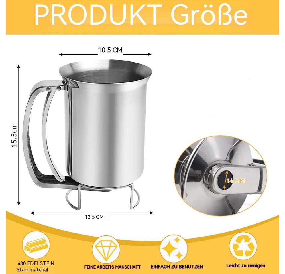 YMQHBS Teigportionierer 800ml Pfannkuchenteigspender, (packung, 1-tlg., Pfannkuchenteigspender)