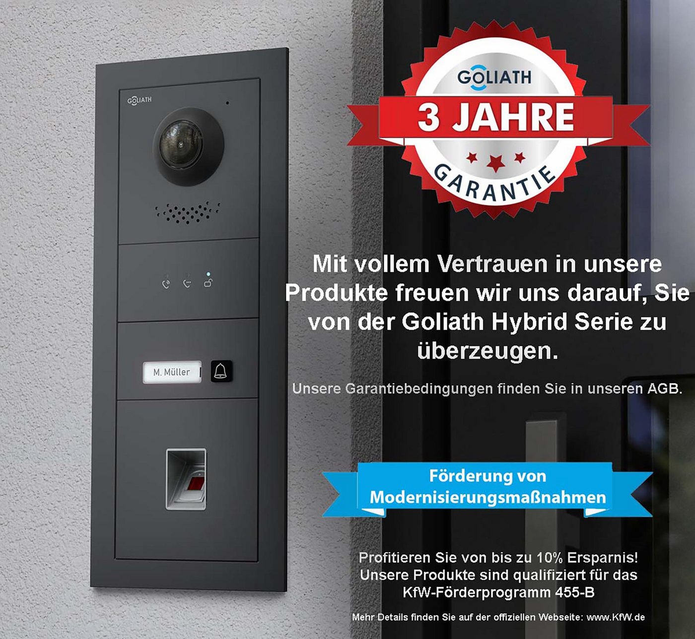 Goliath Intercom Video-Türsprechanlage Goliath IP Video Türsprechanlage: 10-Zoll 3Familienhaus, RFID, Anzeige (Privat oder Gewerblich) Bild 4
