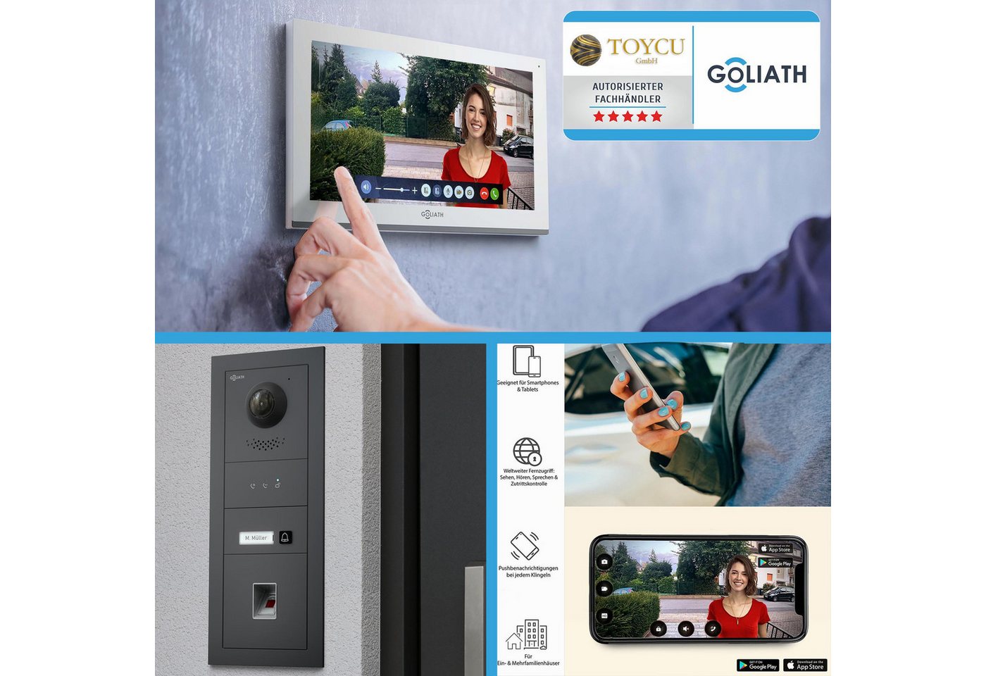 Goliath Intercom Video-Türsprechanlage Goliath IP Video Türsprechanlage: 10-Zoll 3Familienhaus, RFID, Anzeige (Privat oder Gewerblich) Bild 5