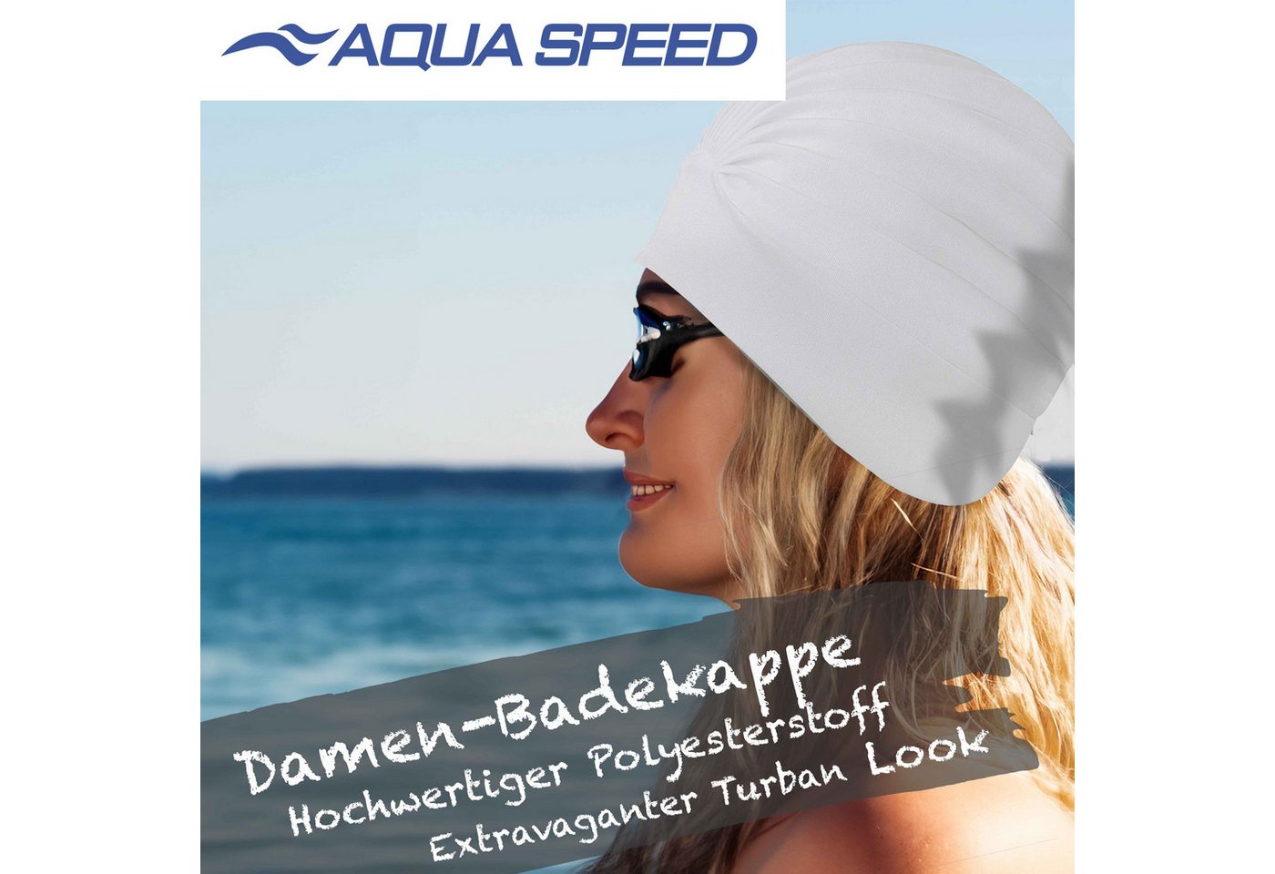 Aqua Speed Badekappe Turban-Stil Badehaube Textiles Material Retro Frottee-Kopftuch, Modischer Stil – Eleganter Komfort für Wellness & Entspannung