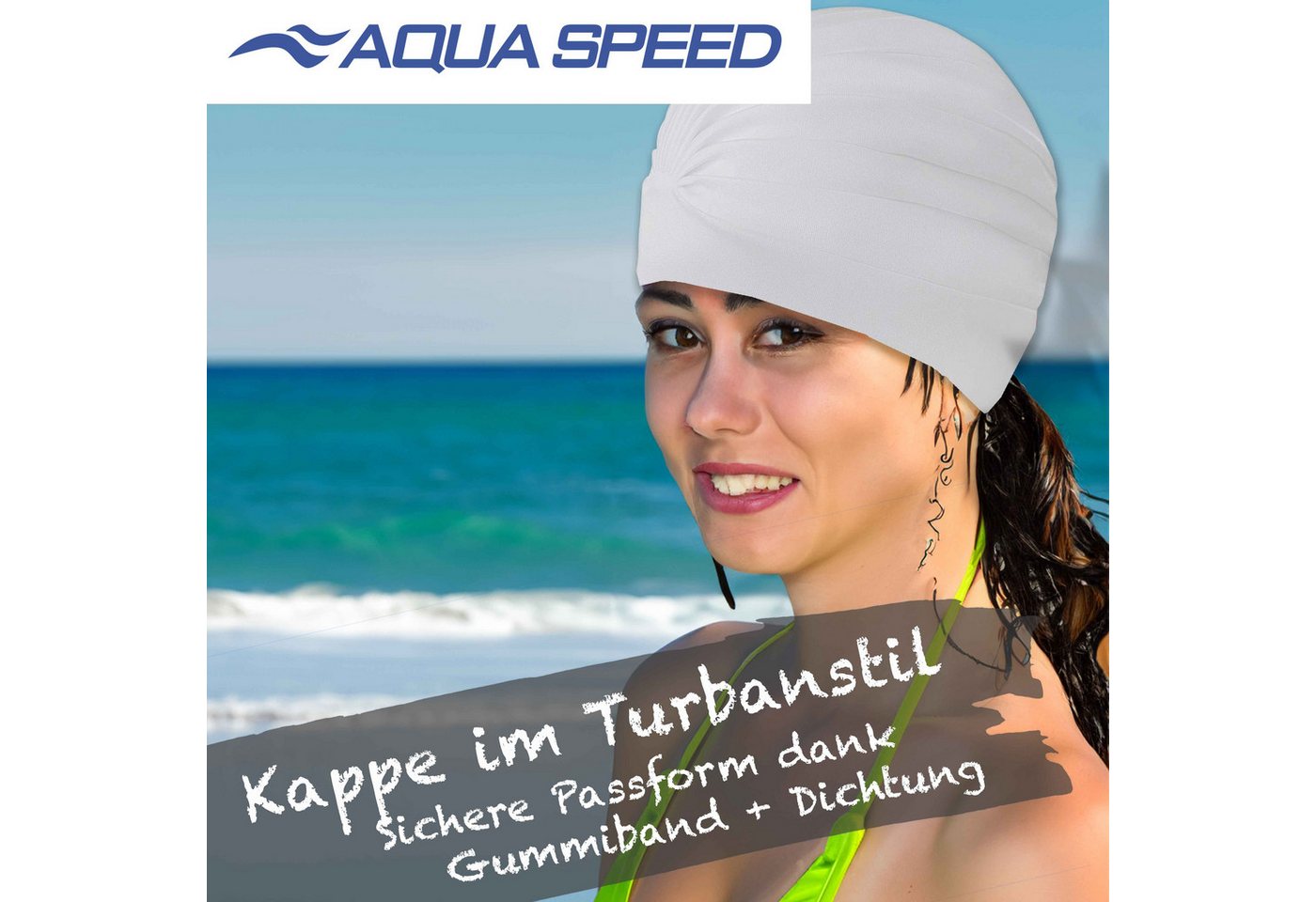 Aqua Speed Badekappe Turban-Stil Badehaube Textiles Material Retro Frottee-Kopftuch, Modischer Stil – Eleganter Komfort für Wellness & Entspannung Bild 5