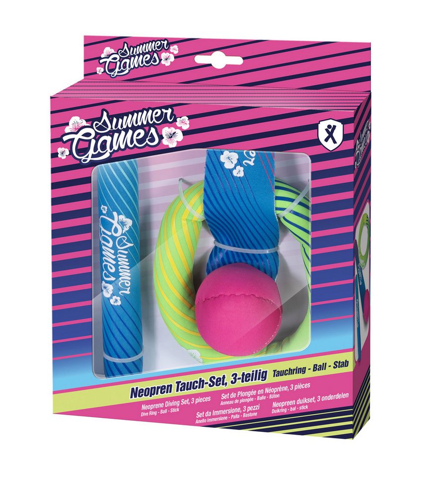 XTREM toys & sports Tauchset SUMMER GAMES Neopren Tauch-Set, 3teilig, Wasserring, Tauchstab & Ball mir Schweif Bild 4