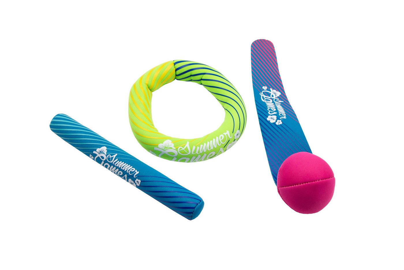 XTREM toys & sports Tauchset SUMMER GAMES Neopren Tauch-Set, 3teilig, Wasserring, Tauchstab & Ball mir Schweif Bild 5