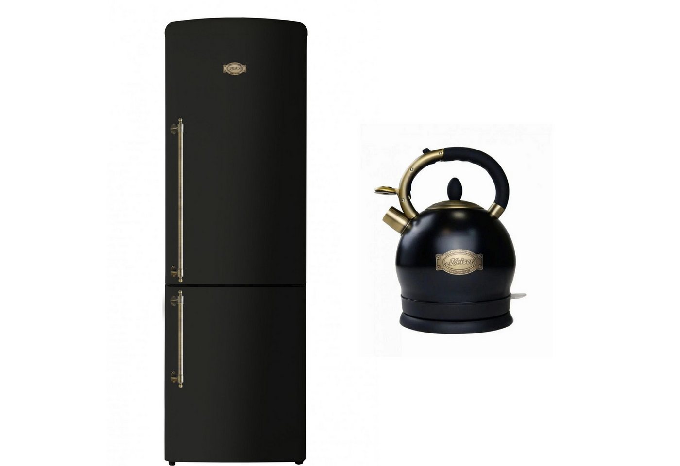 Kaiser Küchengeräte Kühl-/Gefrierkombination Kühlschrank 60 cm breit,330 L, NoFrost, 199 cm, Touchsteuerung+Exklusiver Retro Wasserkocher Kontroll LED 2L 1800 W KK 60825 Em, 60 cm breit Bild 4