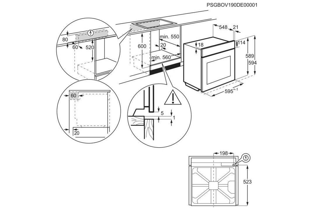AEG Einbaubackofen TR7PB63ZSB A+ Einbaubackofen, 60 cm breit, 72 L