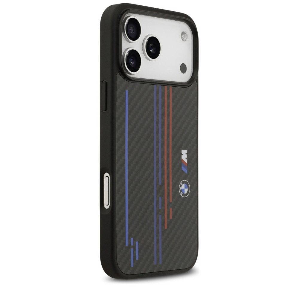 BMW Handyhülle Case iPhone 17 Pro Max MagSafe Kevlar schwarz Tricolor Logo 6,9 Zoll, Kantenschutz