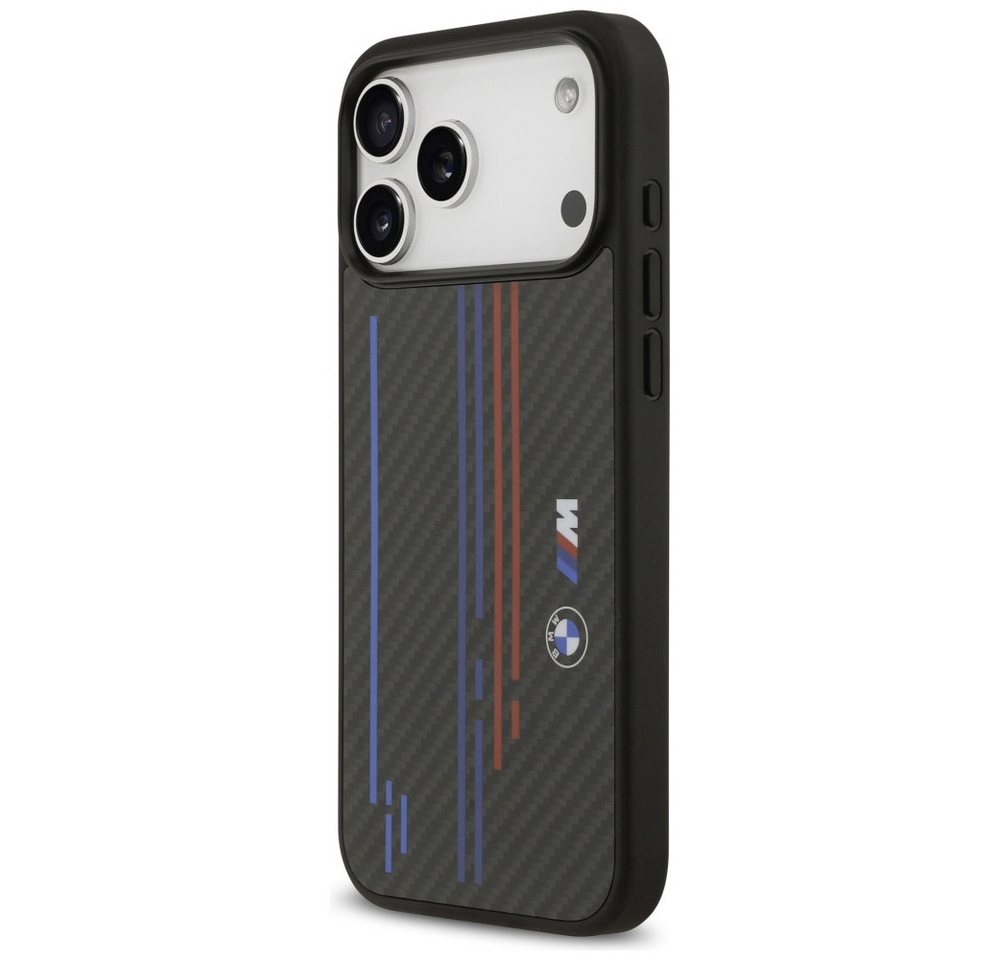BMW Handyhülle Case iPhone 17 Pro Max MagSafe Kevlar schwarz Tricolor Logo 6,9 Zoll, Kantenschutz Bild 2