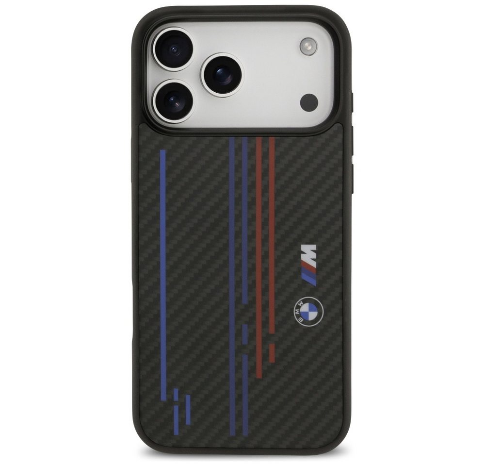 BMW Handyhülle Case iPhone 17 Pro Max MagSafe Kevlar schwarz Tricolor Logo 6,9 Zoll, Kantenschutz Bild 3