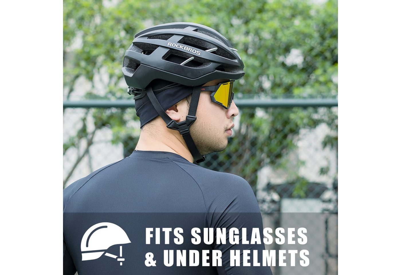ROCKBROS Unterhelmmütze Fahrradhelm, leichte Sommer-Laufmütze mit UV-Schutz, Einheitsgröße Kühl und komfortabel Bild 3