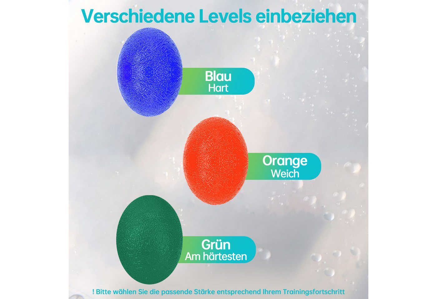 MOPUEA Handmuskeltrainer Handmuskeltrainer und Fingertrainer-Set 9er für unterarmübungen (9-St., mit drei progressiven Widerstandsstufen), 3 Griffkreis 3 Fingerauszieher 3, Handtrainer Set Bild 3