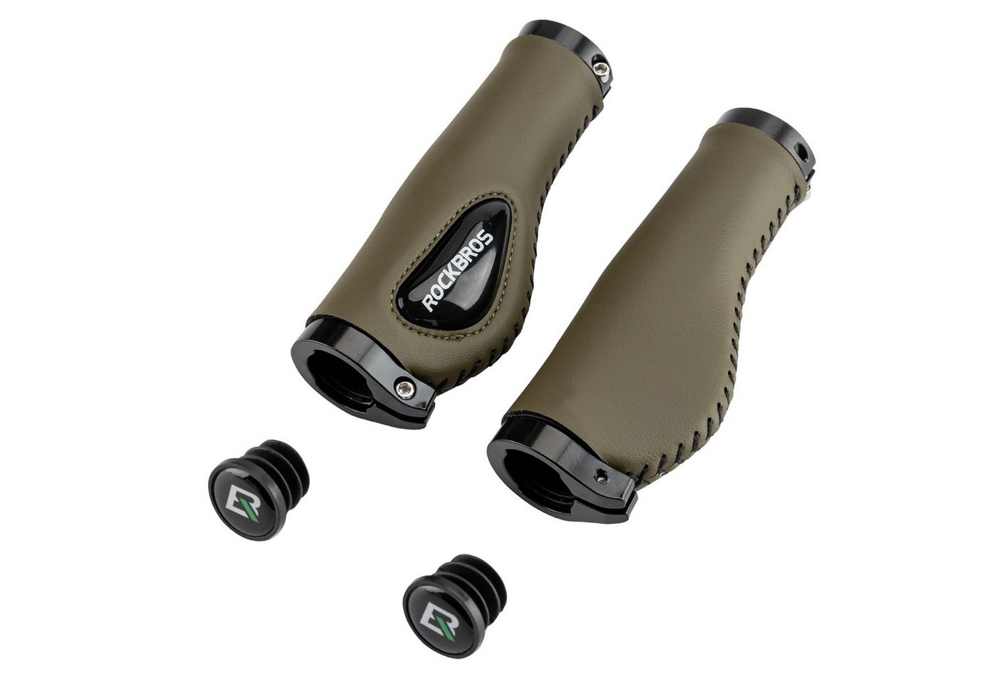 ROCKBROS Fahrradlenkergriff 22,2 mm Rutschfeste MTB Lenkergriffe mit Gel & PU Leder (für Fahrrad, Mountainbike, E-Bike, Rennrad), mit Lock-On Design, Stoßdämpfende Lenker Griffe Bild 4