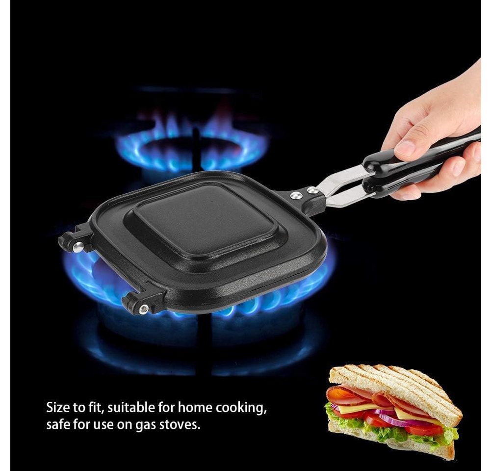 FELIXLEO 2-in-1-Sandwichmaker Sandwichmaker Camping doppelseitig Antihaft Bratpfanne Aluminium Griff