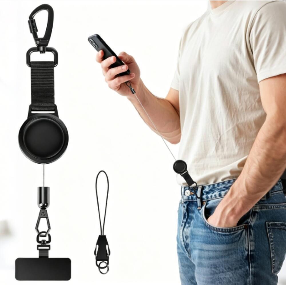 FELIXLEO Handykette Einziehbares Handyband mit Diebstahlschutz Metallhaken Outdoor Bild 2