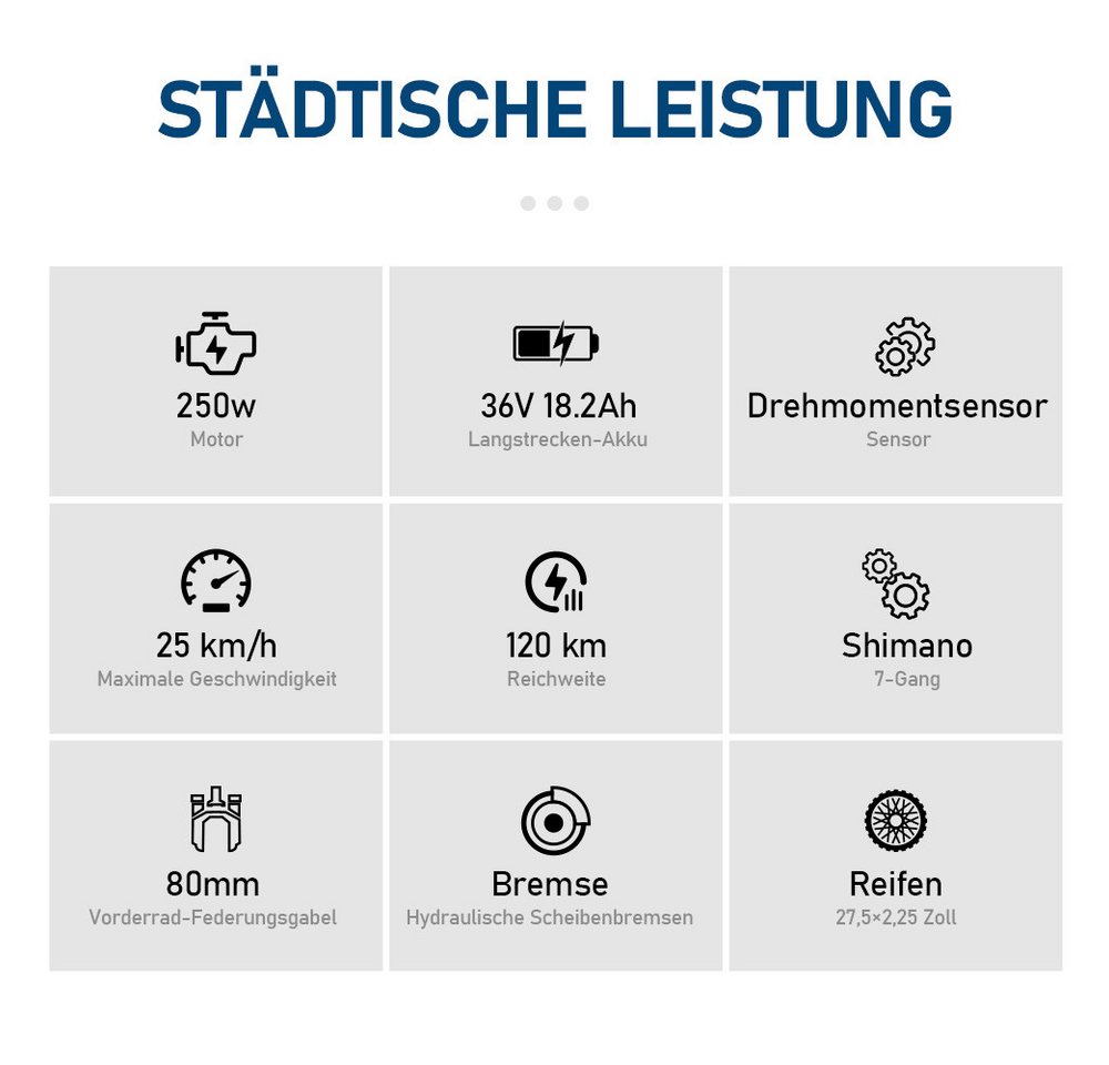 Vankel E-Bike Cityrad e bike für herren 28 zoll 18.2AH 36V 655WH damen 120km E-MBT, SHIMANO, Kettenschaltung, Heckmotor, 655,2 Wh, e bike für damen herren 28 zoll Cityrad 7 Gang Shimano hydraulischen