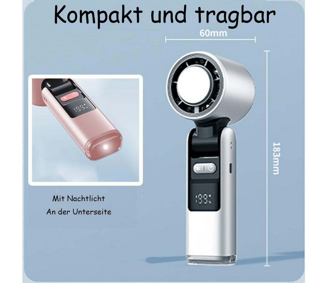 nsihing Handventilator Tragbarer Hand-kühlventilator, Faltbarer Leistungsstarker