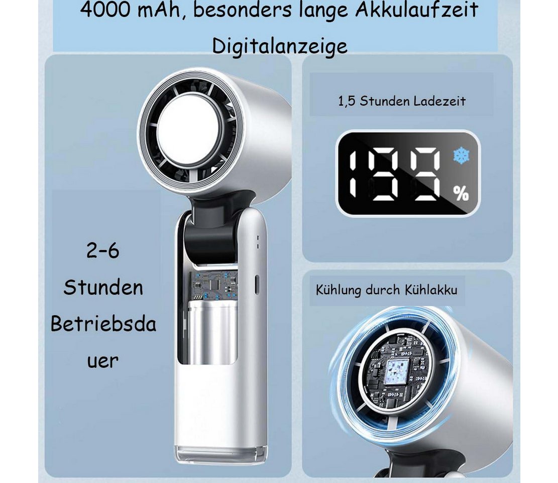 nsihing Handventilator Tragbarer Hand-kühlventilator, Faltbarer Leistungsstarker Bild 3