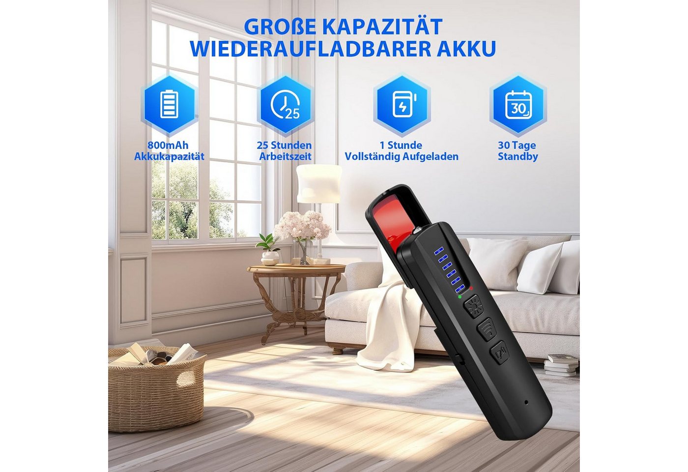 Vornix Wanzen Detektor, Wanzenfinder Versteckte Kamera Finder GPS-Ortungsgerät (Tracker, Abhörgeräte, Funkkameras – für Hotel, Heim, Büro, Reisen)