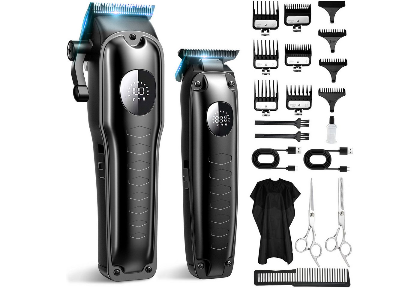 ibettertec Haarschneider Haarschneidemaschine Profi, Bartschneider, Haarschneider 2 in 1 Set, IPX7 Ganzkörper wasserdicht, Schnellladung & Lange Akkulaufzeit, mit 13 Kammaufsätzen, geräuscharm Bild 2
