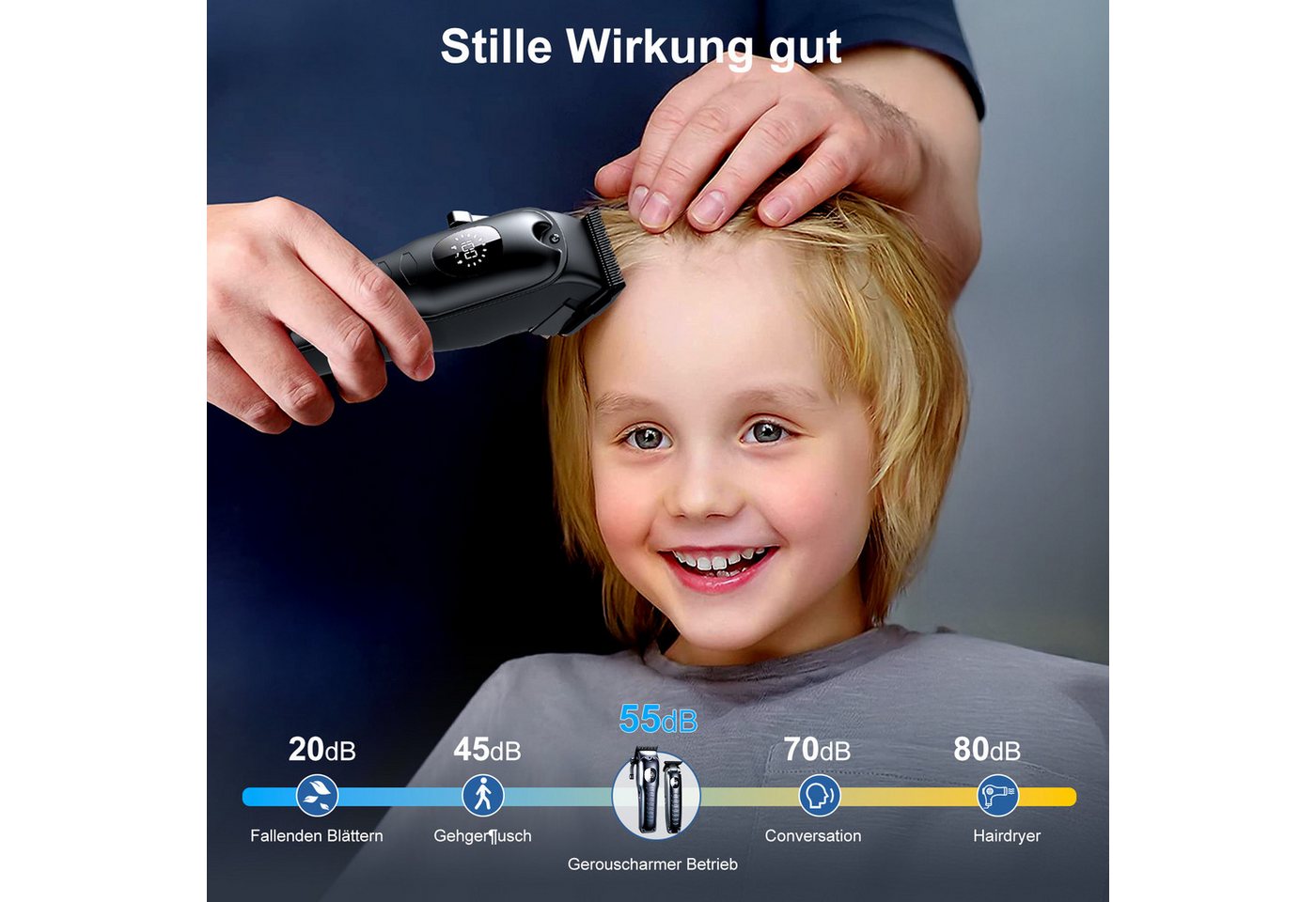 ibettertec Haarschneider Haarschneidemaschine Profi, Bartschneider, Haarschneider 2 in 1 Set, IPX7 Ganzkörper wasserdicht, Schnellladung & Lange Akkulaufzeit, mit 13 Kammaufsätzen, geräuscharm Bild 4