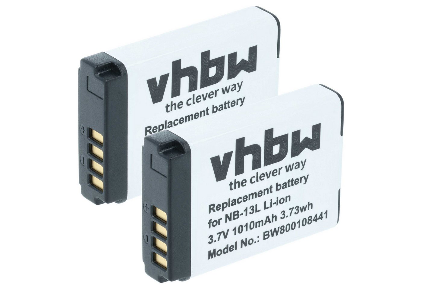 vhbw Akku passend für Canon PowerShot G5 X, G7 X Mark II, G1 X Mark III, G7 Kamera-Akku Akku Li-Ion 1010 mAh (3,7 V, 2 St), Leistungsfähige Austausch-Akkus für Digitalkamera, Spiegelreflexkamera